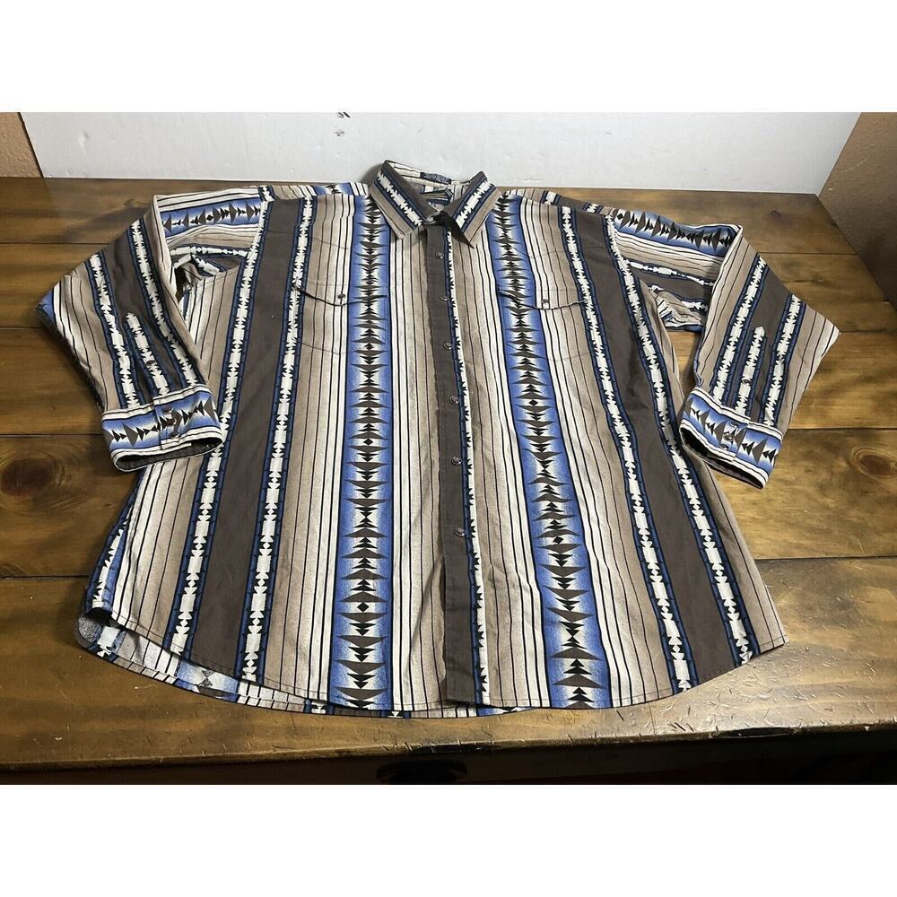 Panhandle Slim Western Shirt Long Sleeve Men’s XL Aztec Cowboy Pearl Snap